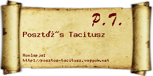 Posztós Tacitusz névjegykártya